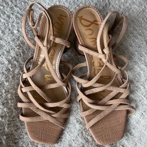 Size 8 Sam Edelman Nude Suede Strappy Heels